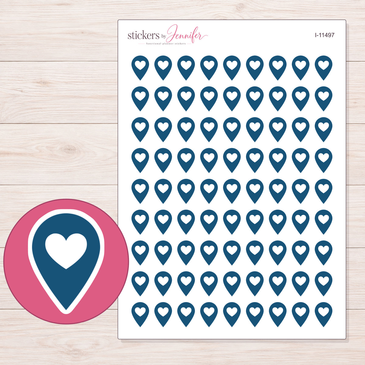 I-11497 planner sticker sheet with enlarged sticker detail