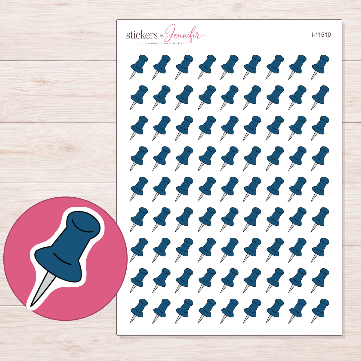 I-11510 planner sticker sheet with enlarged sticker detail