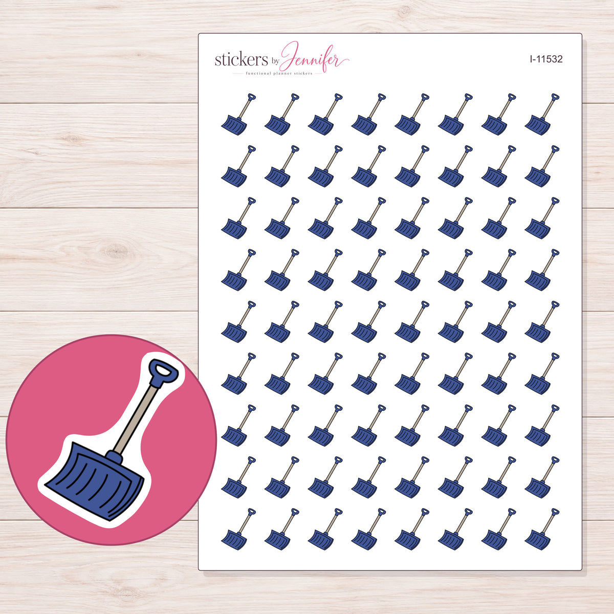 I-11532 planner sticker sheet with enlarged sticker detail