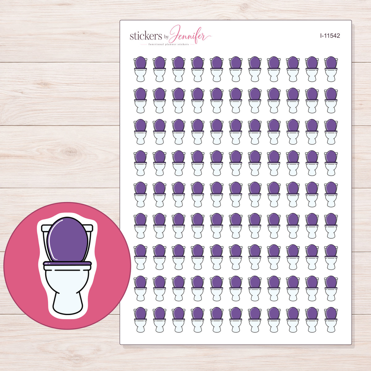 I-11542 planner sticker sheet with enlarged sticker detail