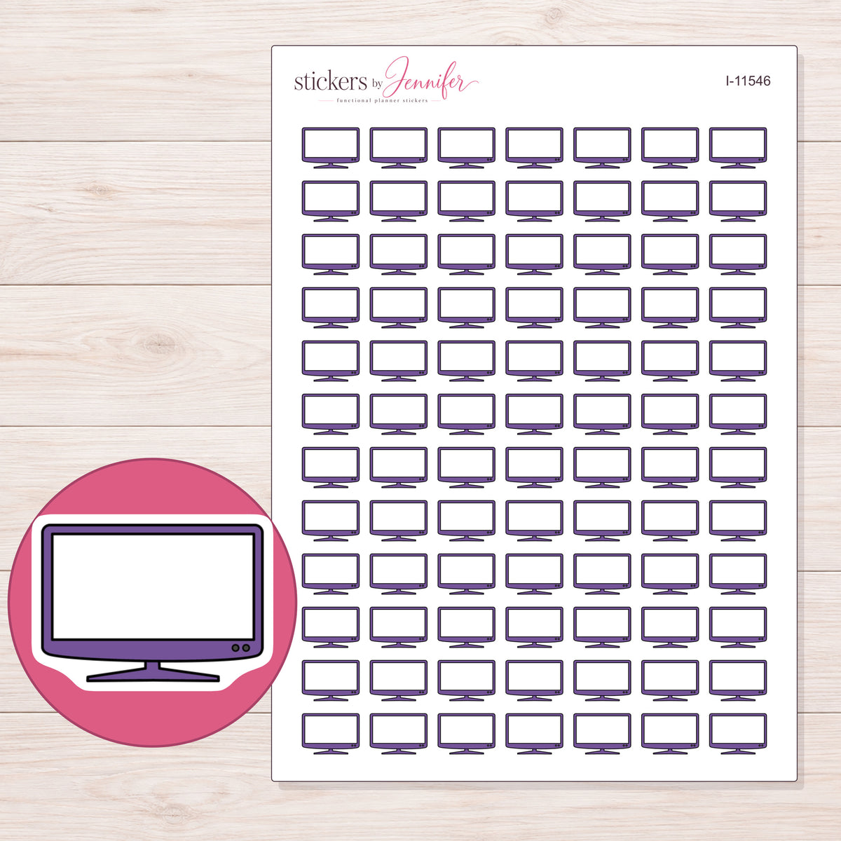 I-11546 planner sticker sheet with enlarged sticker detail