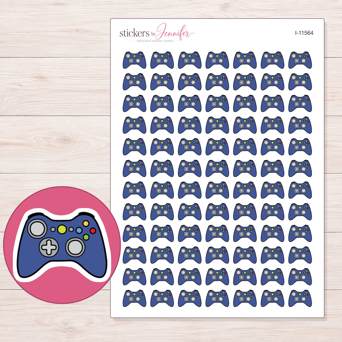 I-11564 planner sticker sheet with enlarged sticker detail