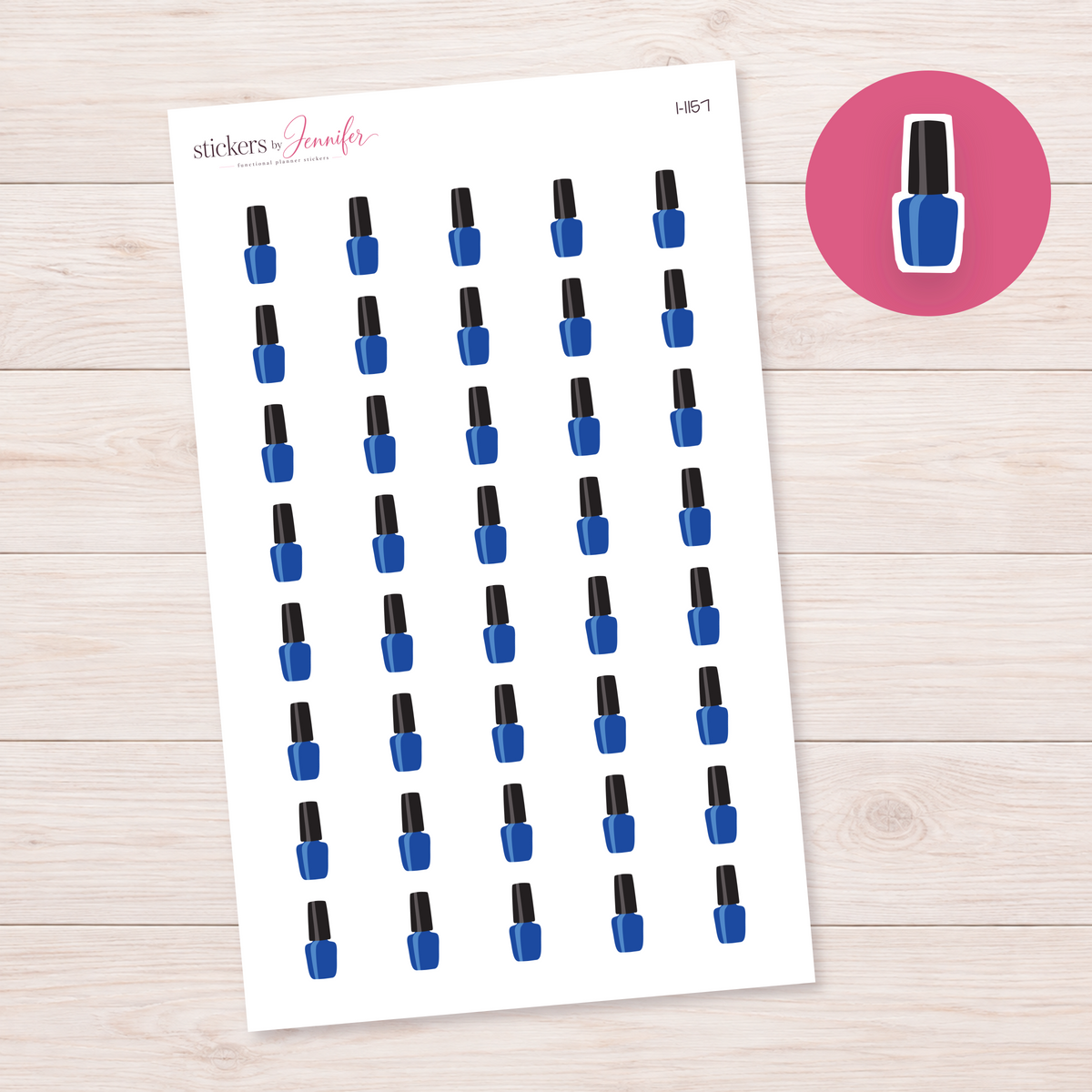 Royal Blue Nail Polish Planner Stickers | I-1157