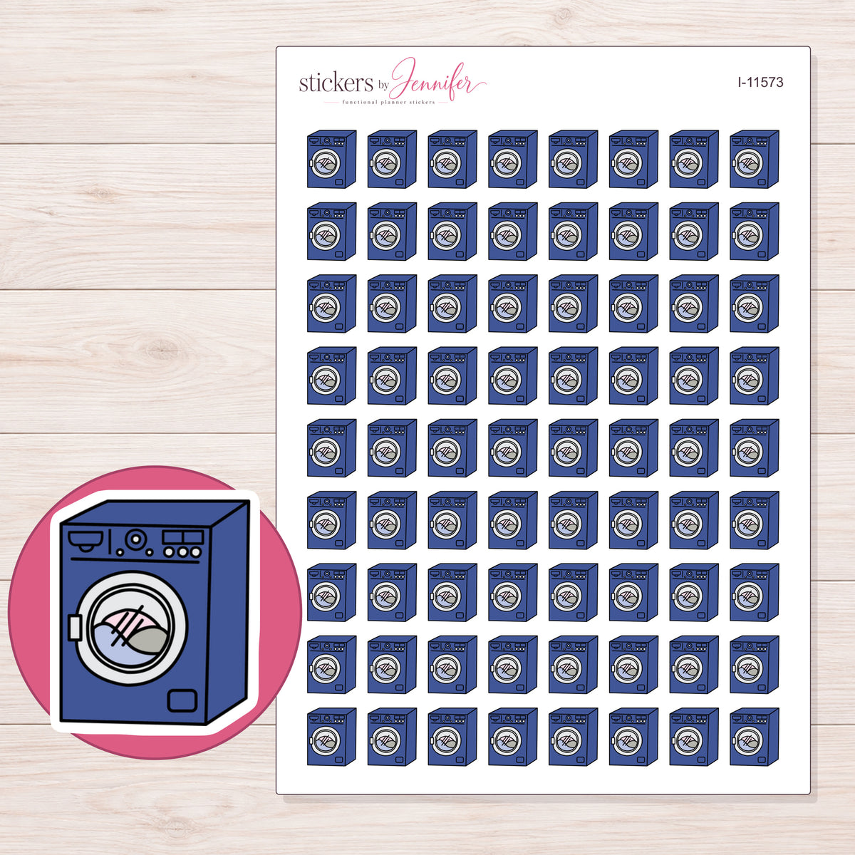 I-11573 planner sticker sheet with enlarged sticker detail