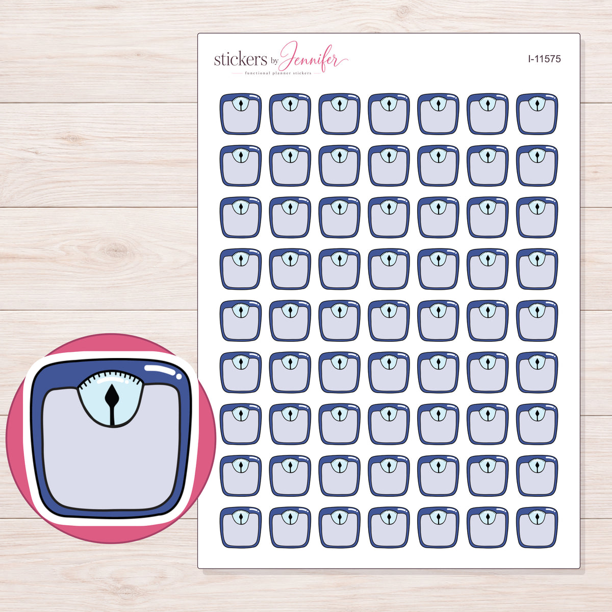 I-11575 planner sticker sheet with enlarged sticker detail