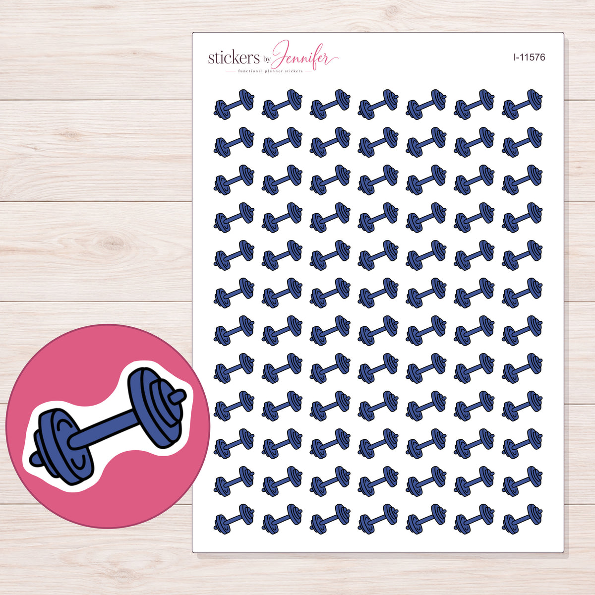 I-11576 planner sticker sheet with enlarged sticker detail