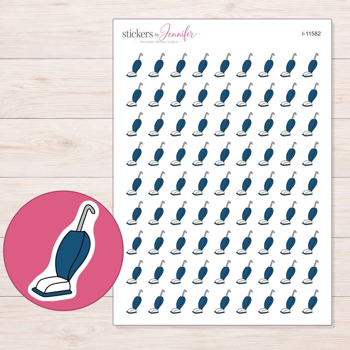 I-11582 planner sticker sheet with enlarged sticker detail