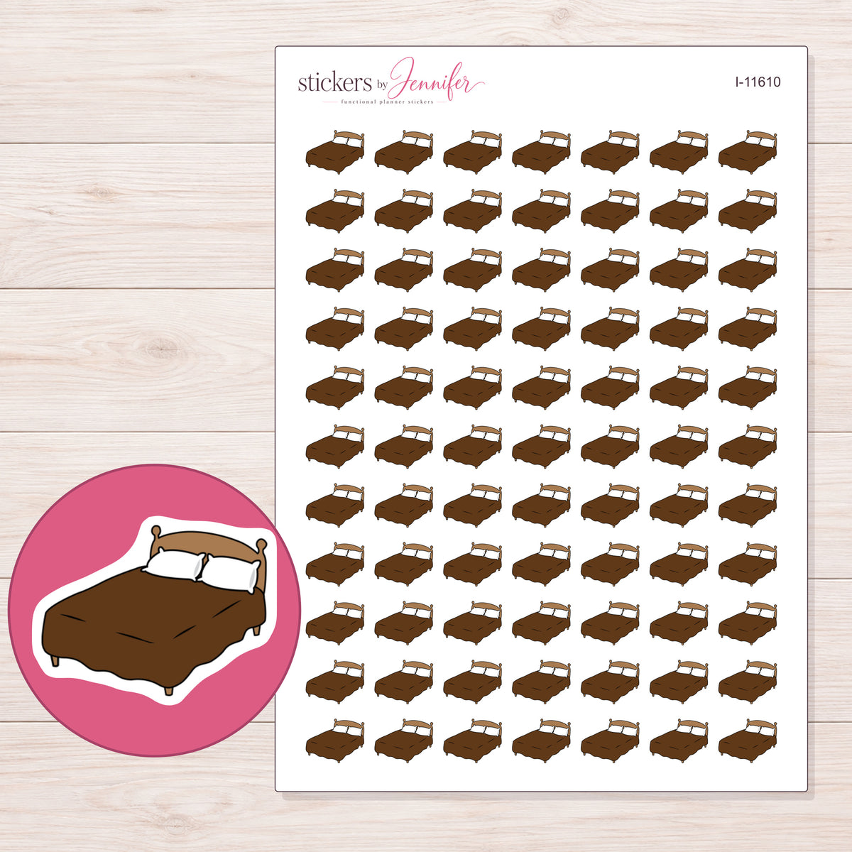 I-11610 planner sticker sheet with enlarged sticker detail