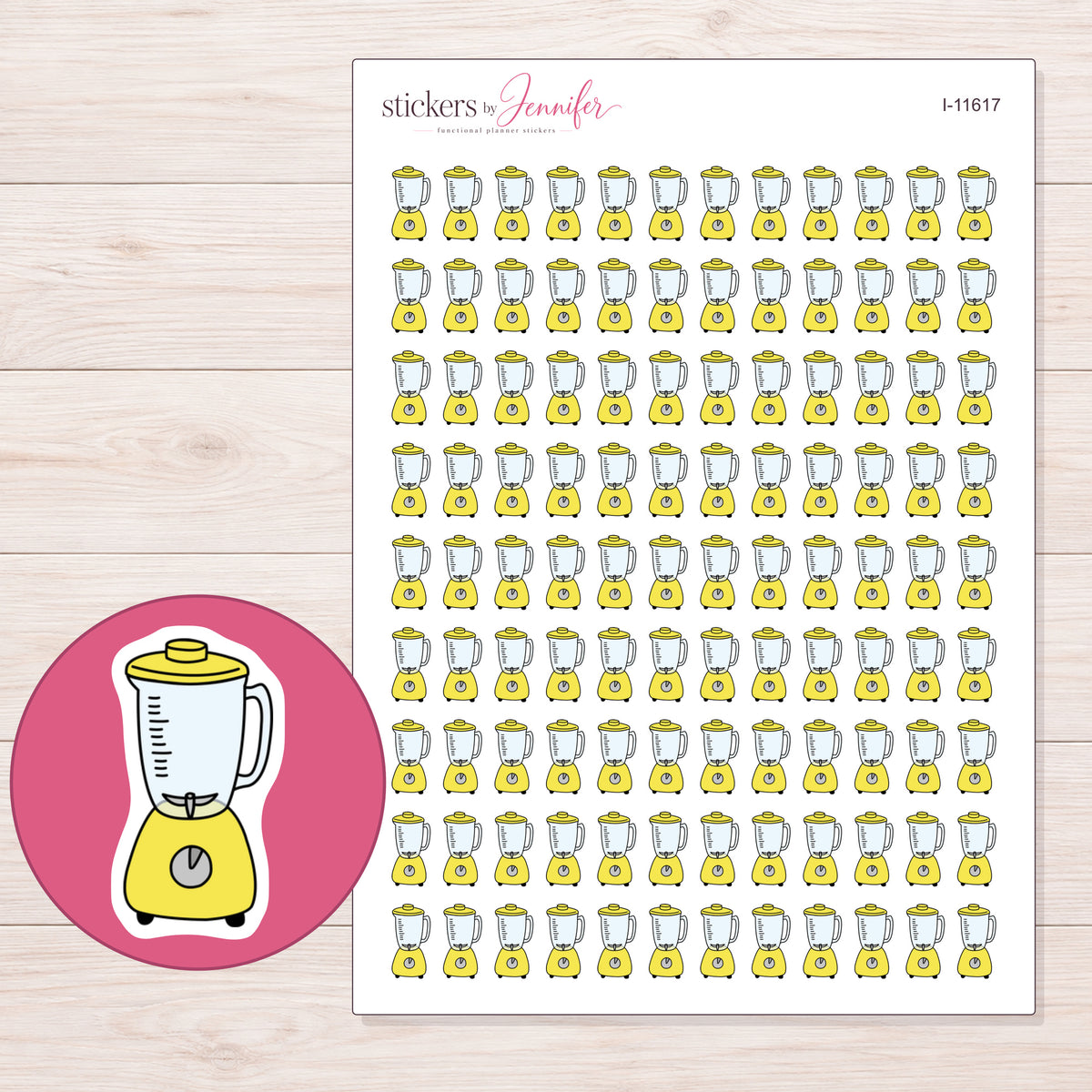 I-11617 planner sticker sheet with enlarged sticker detail