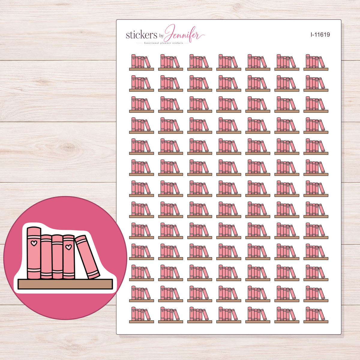 I-11619 planner sticker sheet with enlarged sticker detail