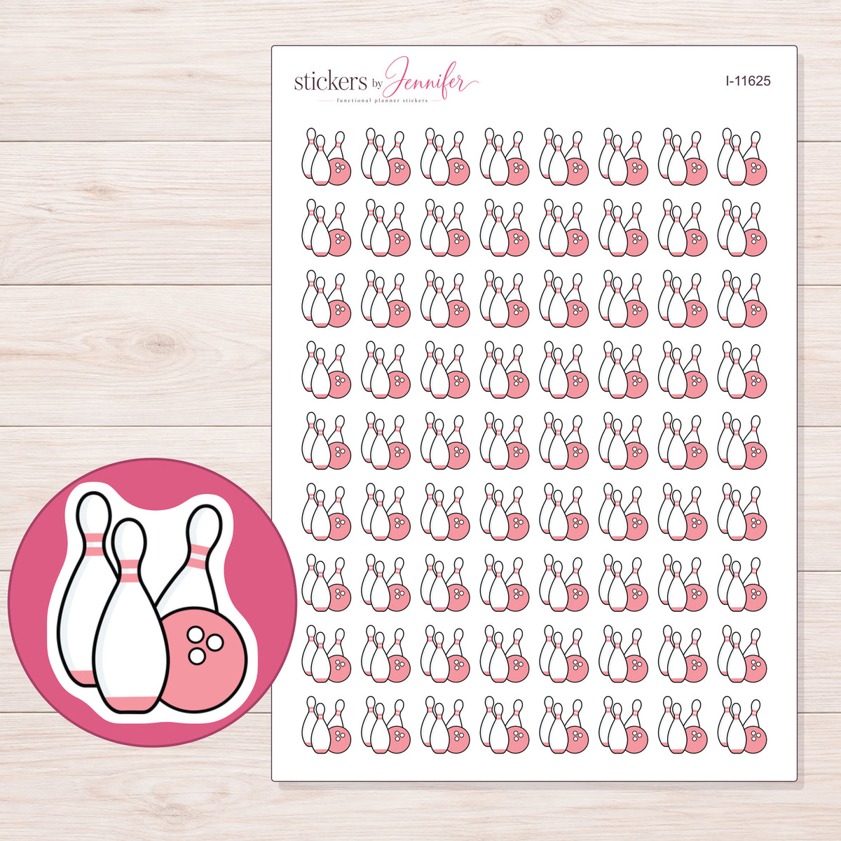 I-11625 planner sticker sheet with enlarged sticker detail