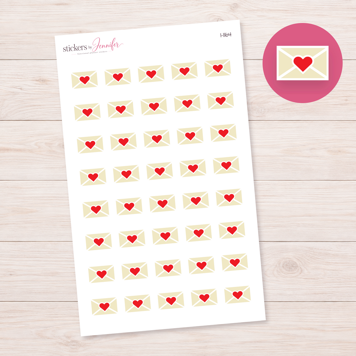 Cream Happy Mail Envelope Planner Stickers | I-1164
