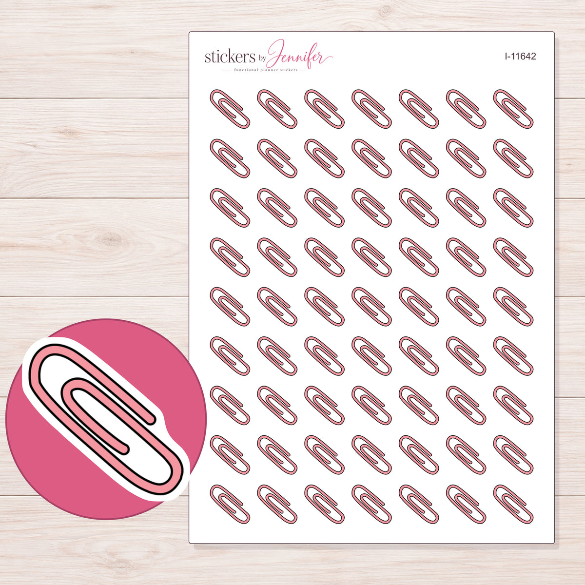 I-11642 planner sticker sheet with enlarged sticker detail