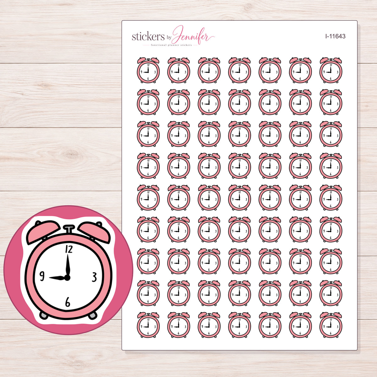 I-11643 planner sticker sheet with enlarged sticker detail