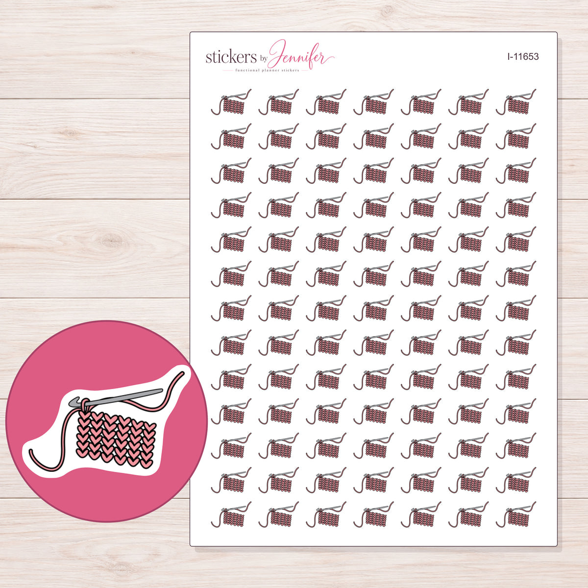 I-11653 planner sticker sheet with enlarged sticker detail