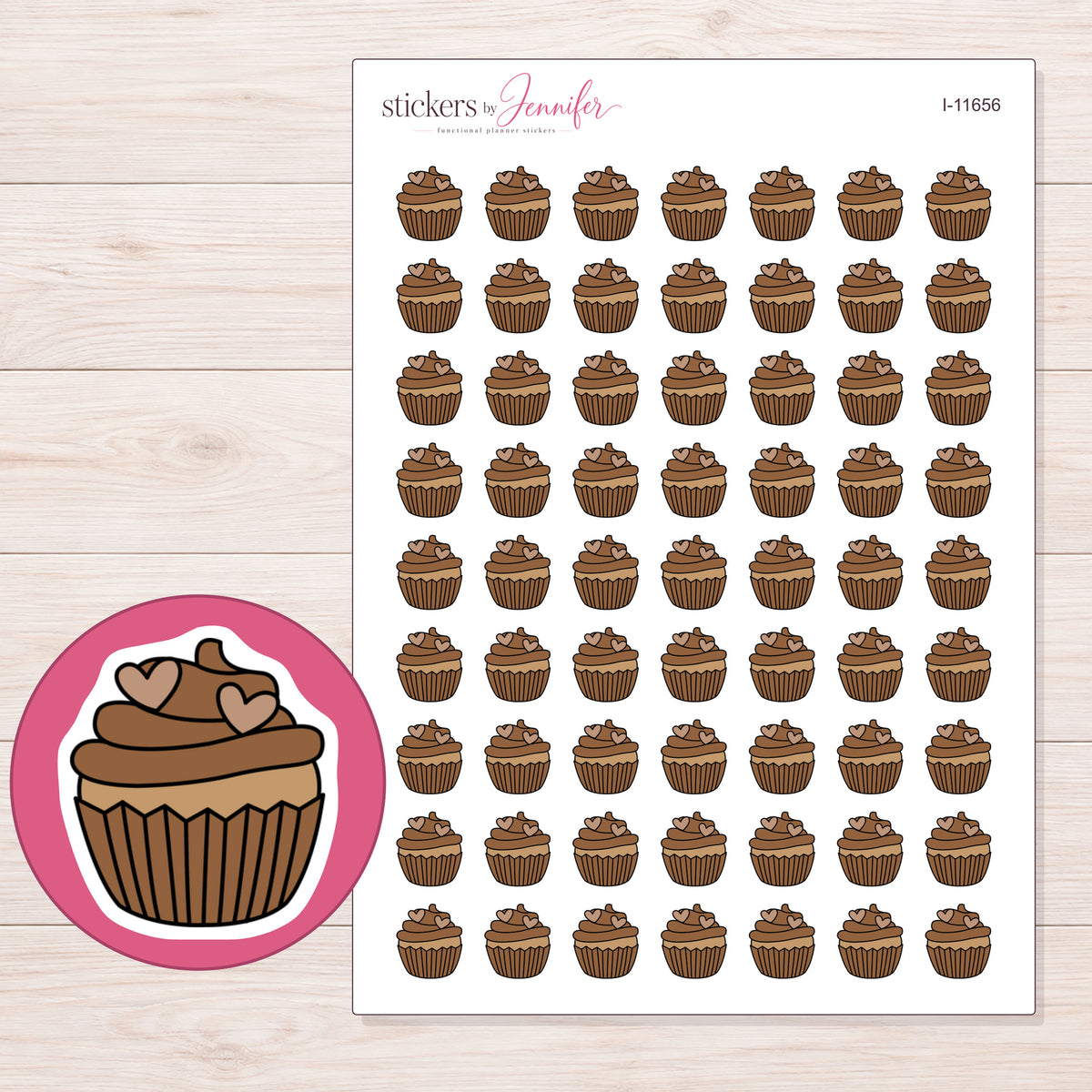 I-11656 planner sticker sheet with enlarged sticker detail