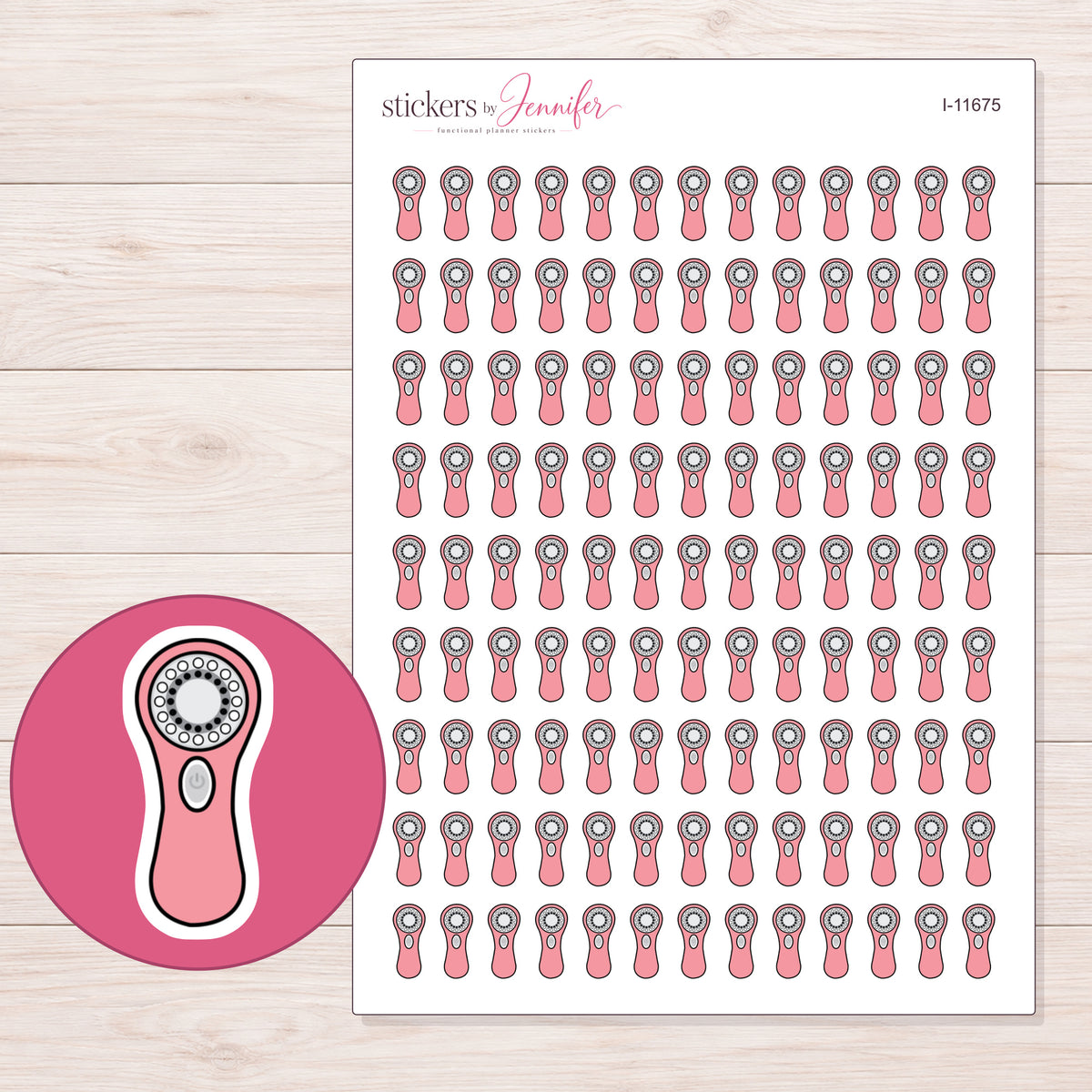 I-11675 planner sticker sheet with enlarged sticker detail