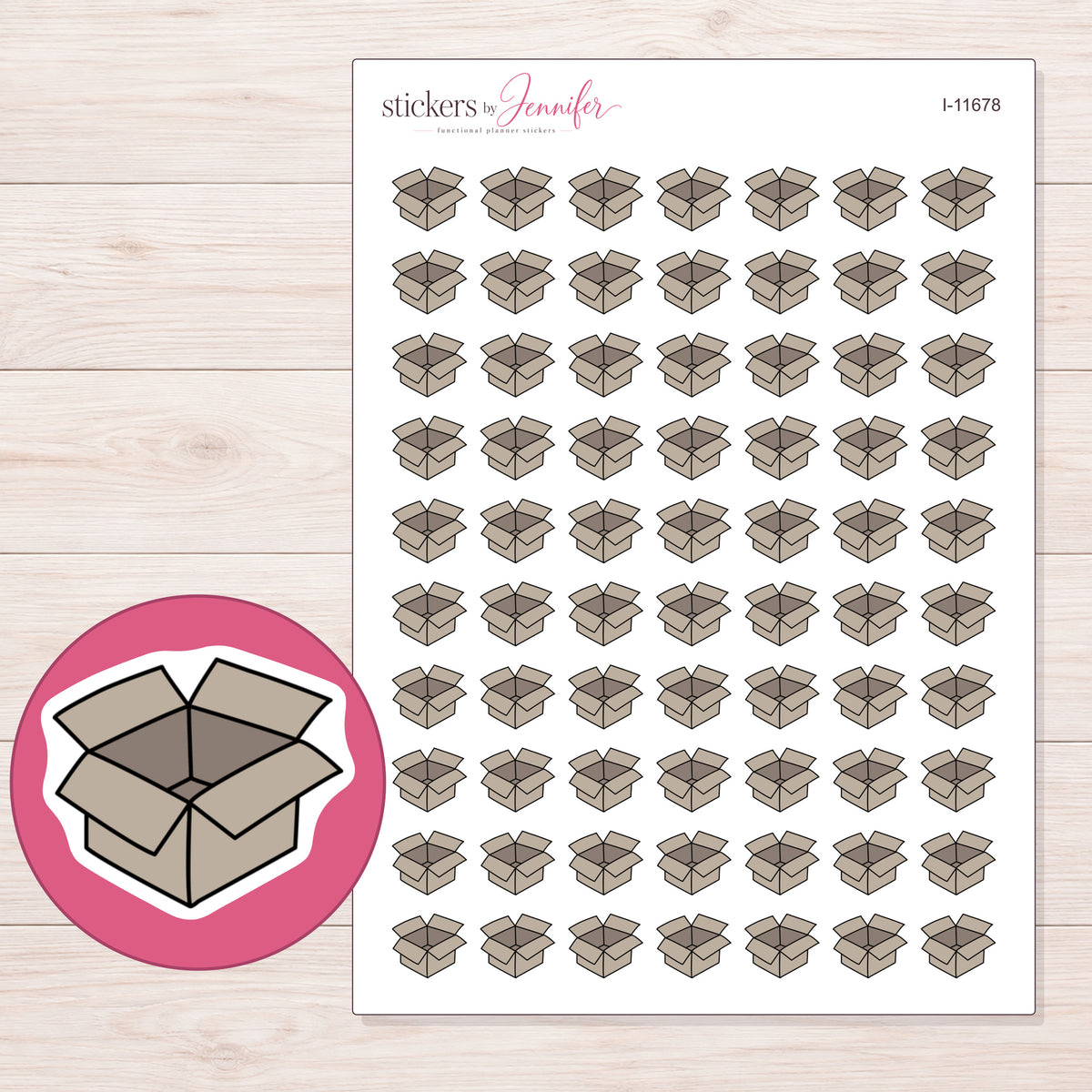 I-11678 planner sticker sheet with enlarged sticker detail