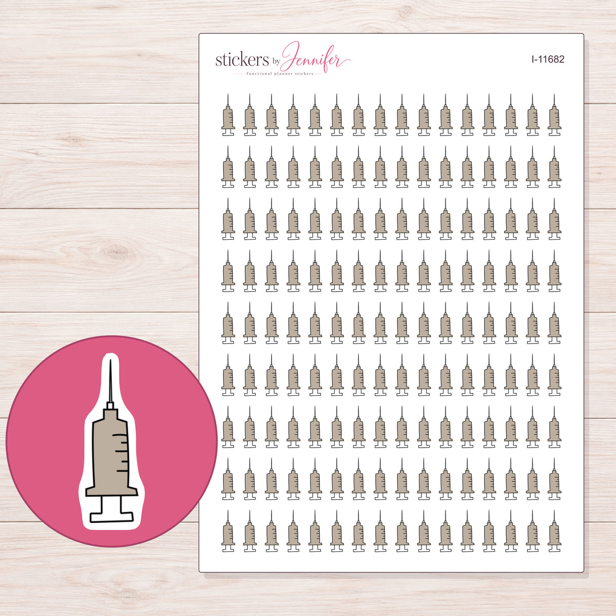 I-11682 planner sticker sheet with enlarged sticker detail