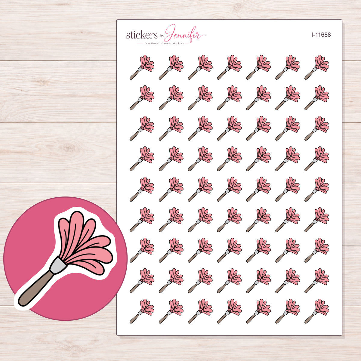 I-11688 planner sticker sheet with enlarged sticker detail