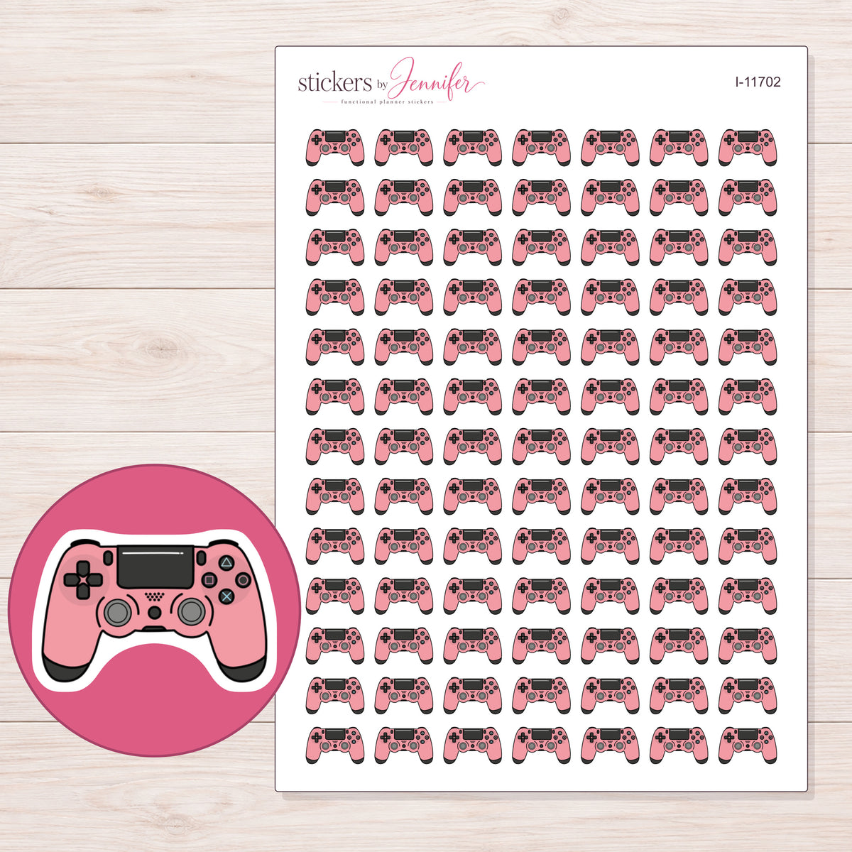 I-11702 planner sticker sheet with enlarged sticker detail
