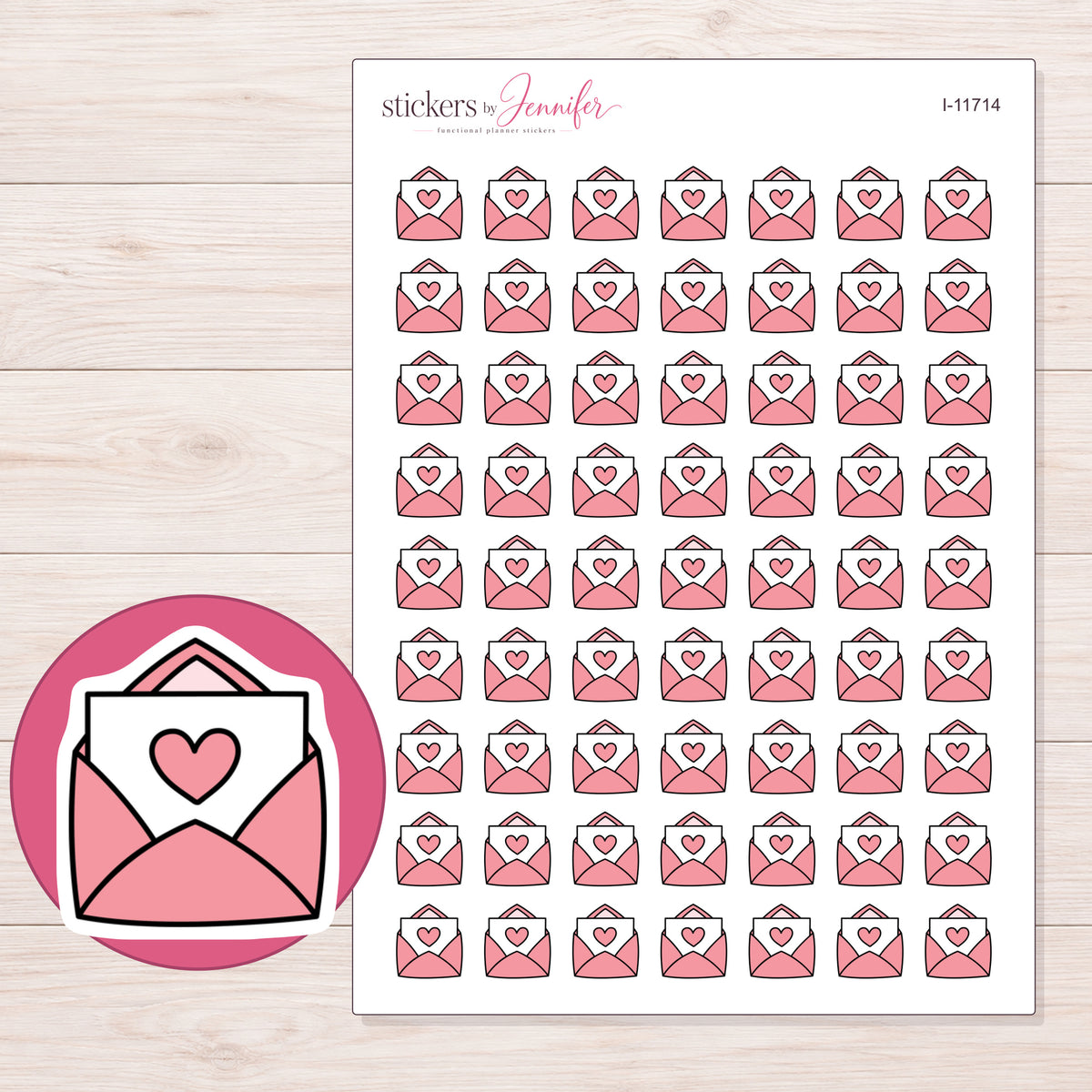 I-11714 planner sticker sheet with enlarged sticker detail