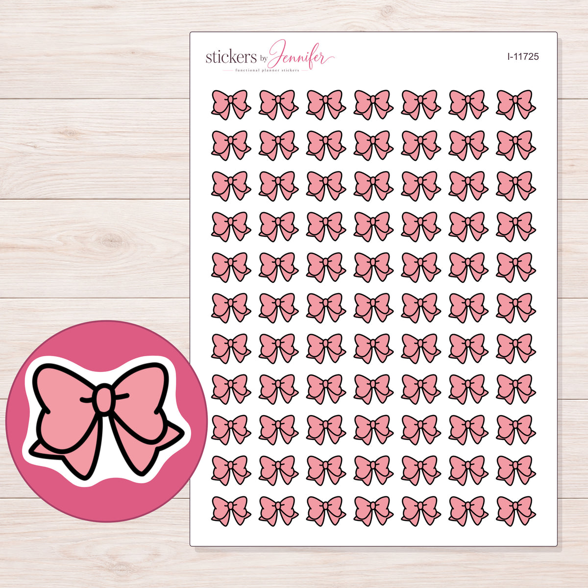 I-11725 planner sticker sheet with enlarged sticker detail