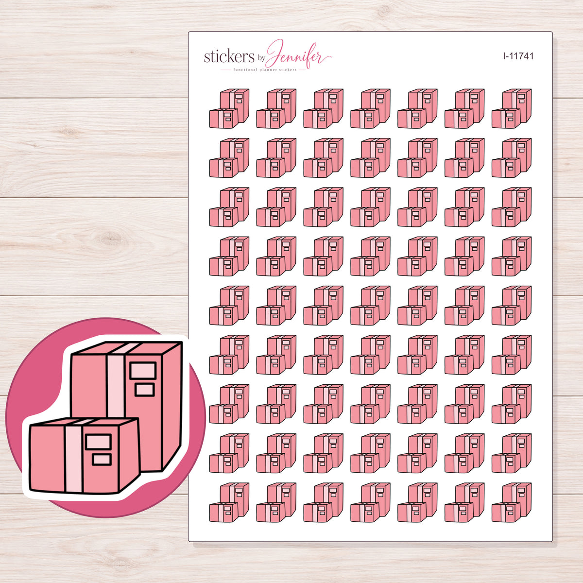 I-11741 planner sticker sheet with enlarged sticker detail