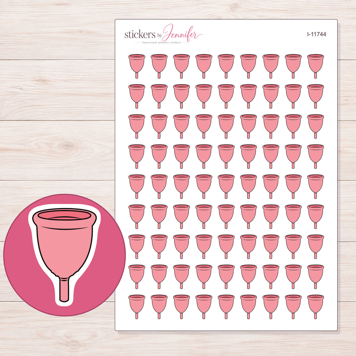 I-11744 planner sticker sheet with enlarged sticker detail