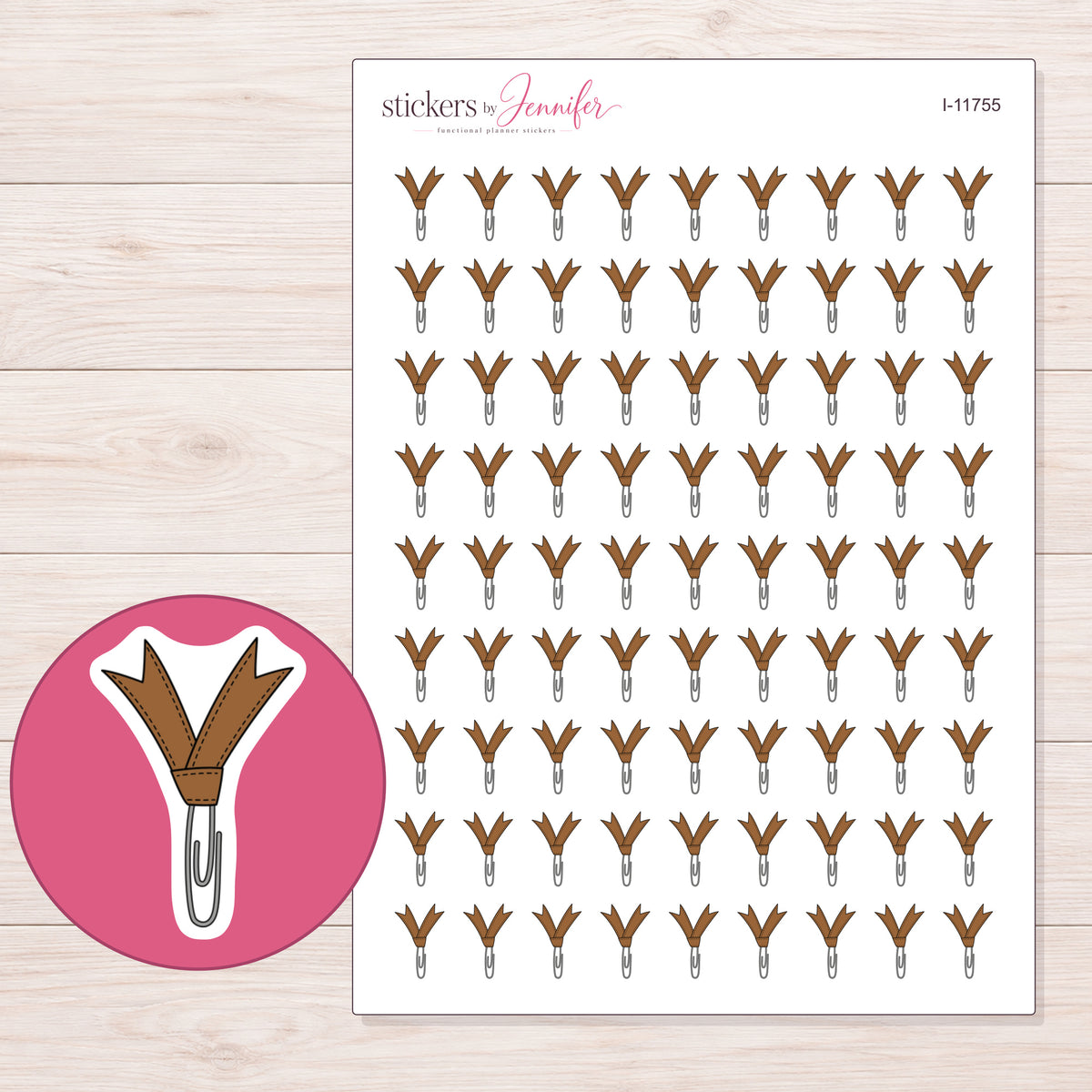 I-11755 planner sticker sheet with enlarged sticker detail