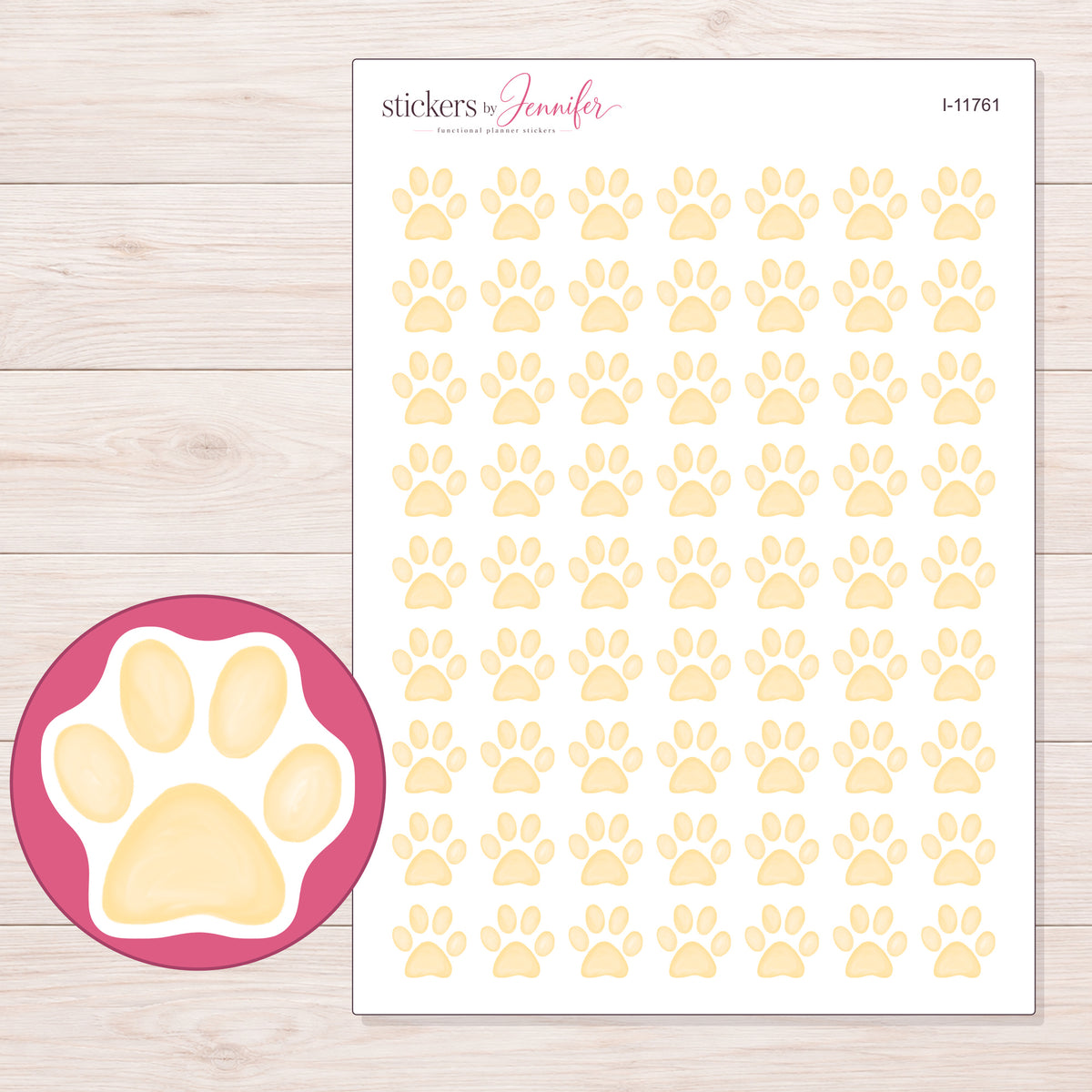 I-11761 planner sticker sheet with enlarged sticker detail