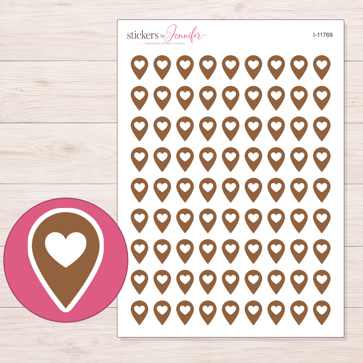 I-11769 planner sticker sheet with enlarged sticker detail