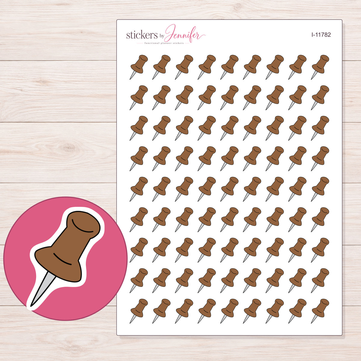 I-11782 planner sticker sheet with enlarged sticker detail