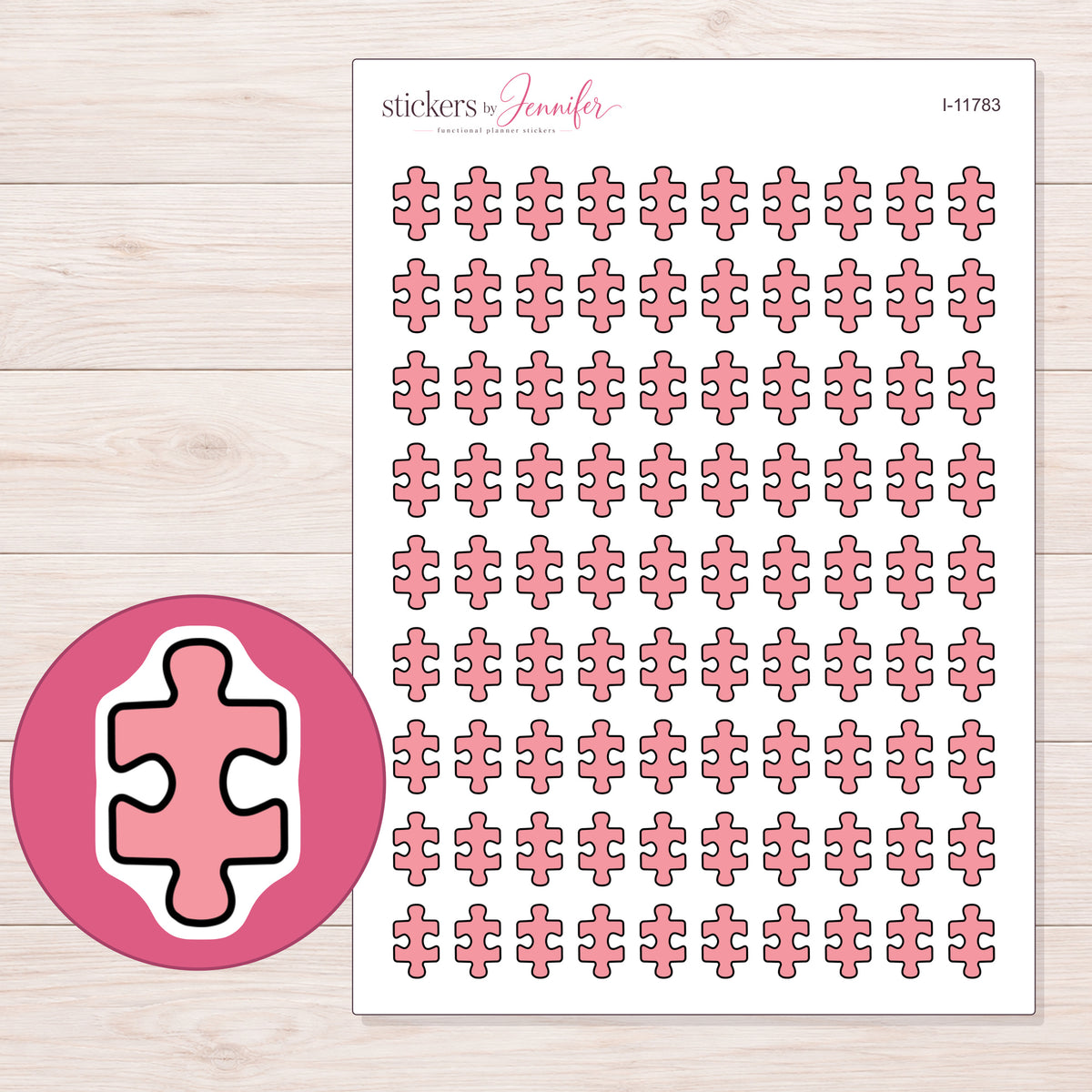I-11783 planner sticker sheet with enlarged sticker detail
