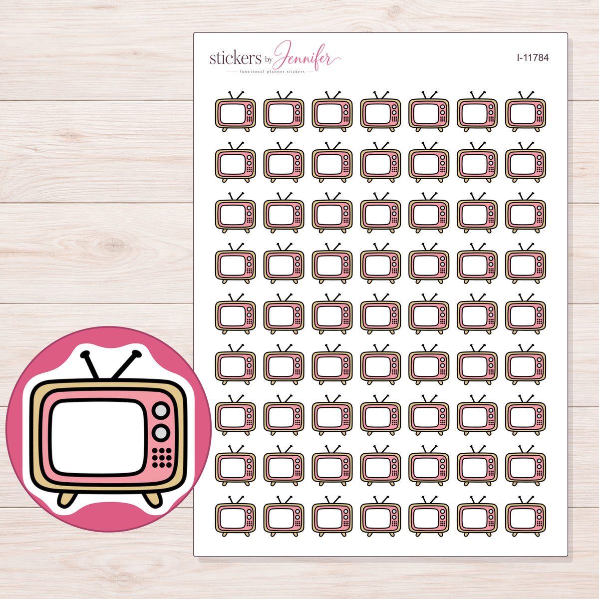 I-11784 planner sticker sheet with enlarged sticker detail