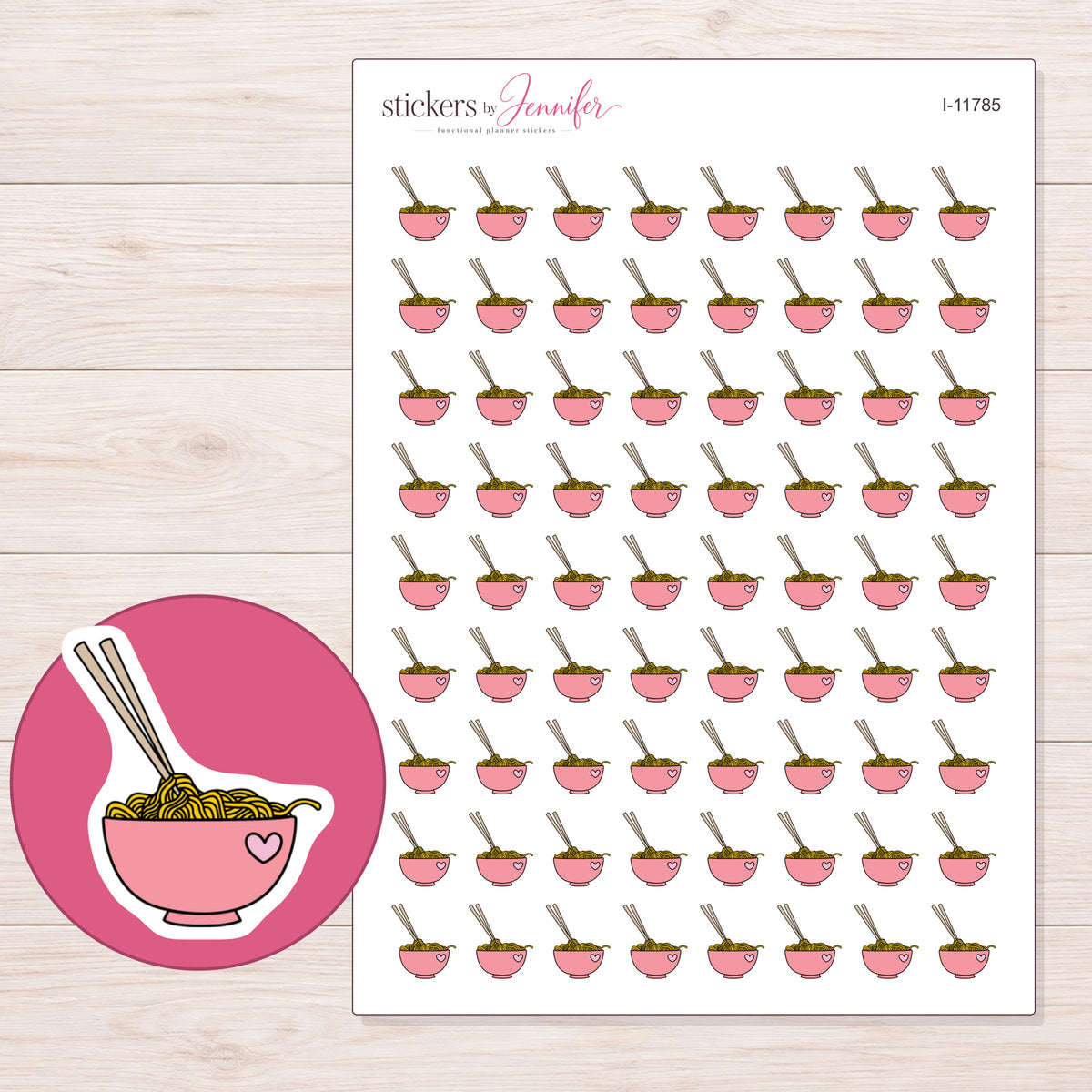 I-11785 planner sticker sheet with enlarged sticker detail