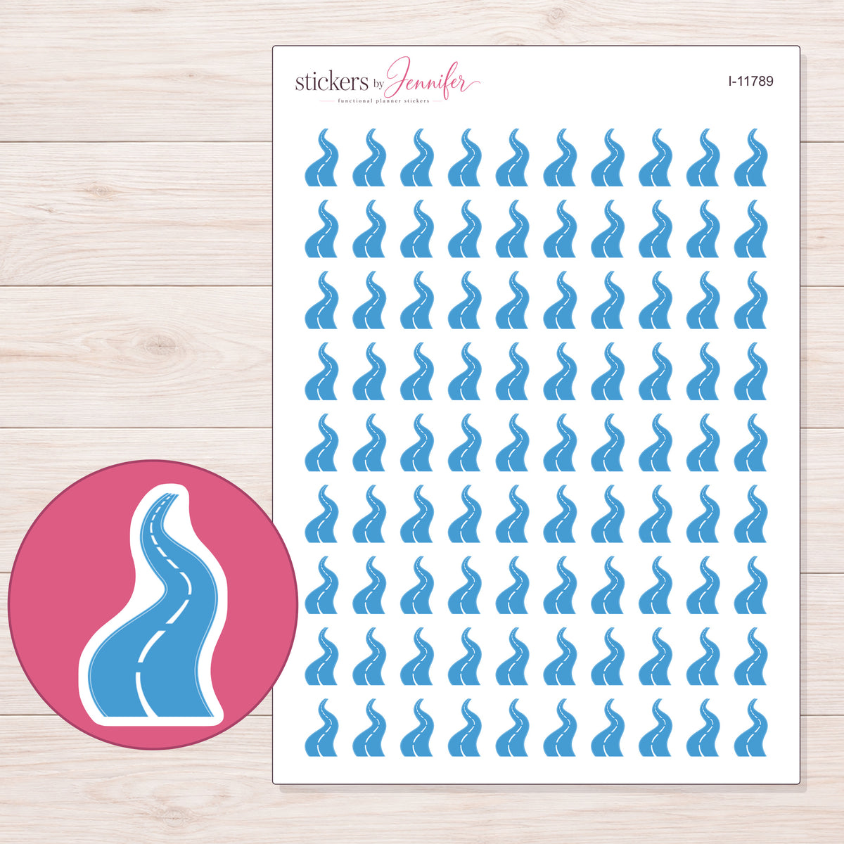 I-11789 planner sticker sheet with enlarged sticker detail