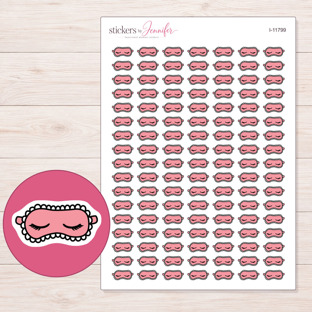 I-11799 planner sticker sheet with enlarged sticker detail