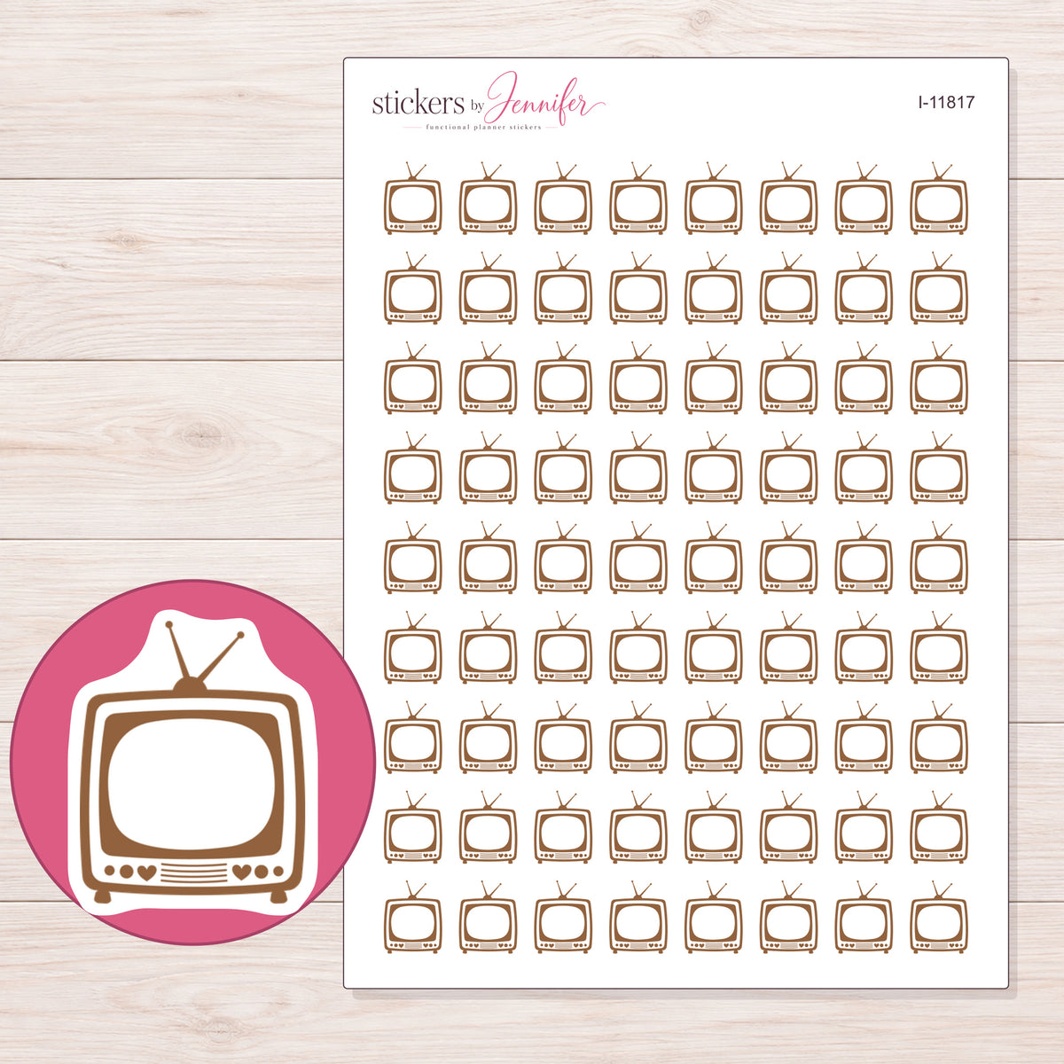 I-11817 planner sticker sheet with enlarged sticker detail