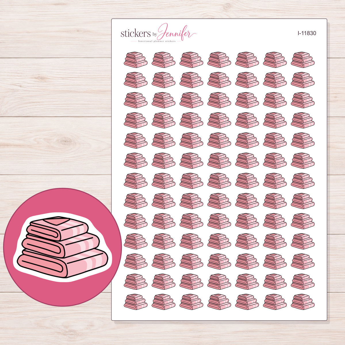 I-11830 planner sticker sheet with enlarged sticker detail
