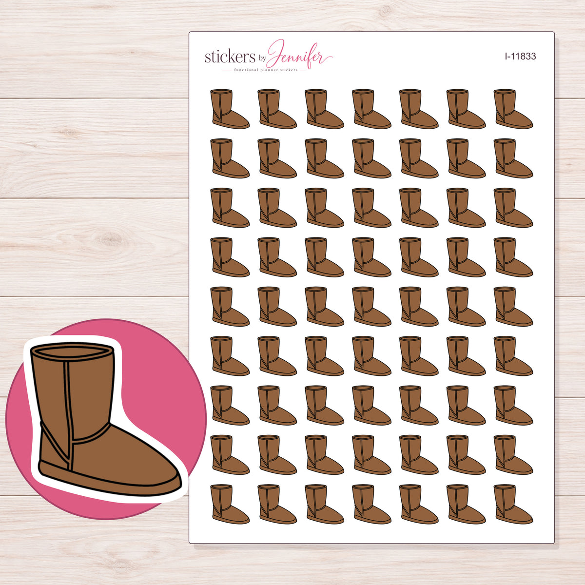 I-11833 planner sticker sheet with enlarged sticker detail