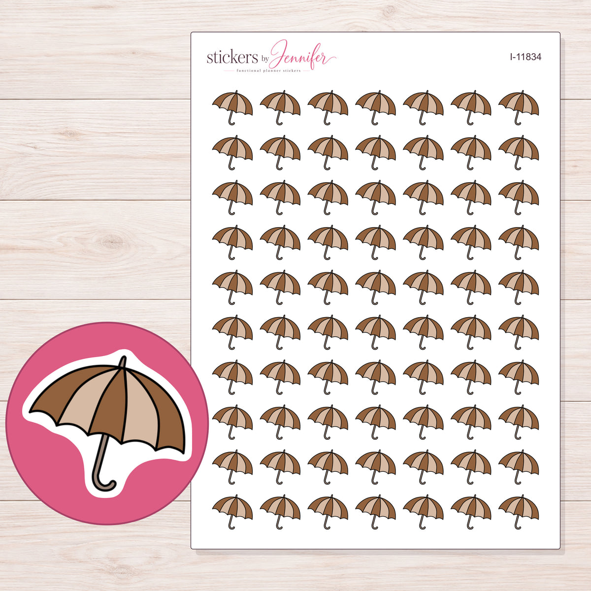 I-11834 planner sticker sheet with enlarged sticker detail