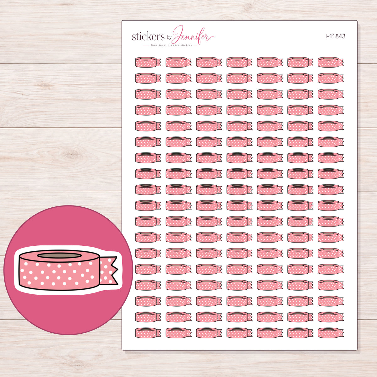 I-11843 planner sticker sheet with enlarged sticker detail