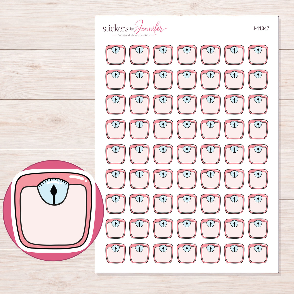 I-11847 planner sticker sheet with enlarged sticker detail