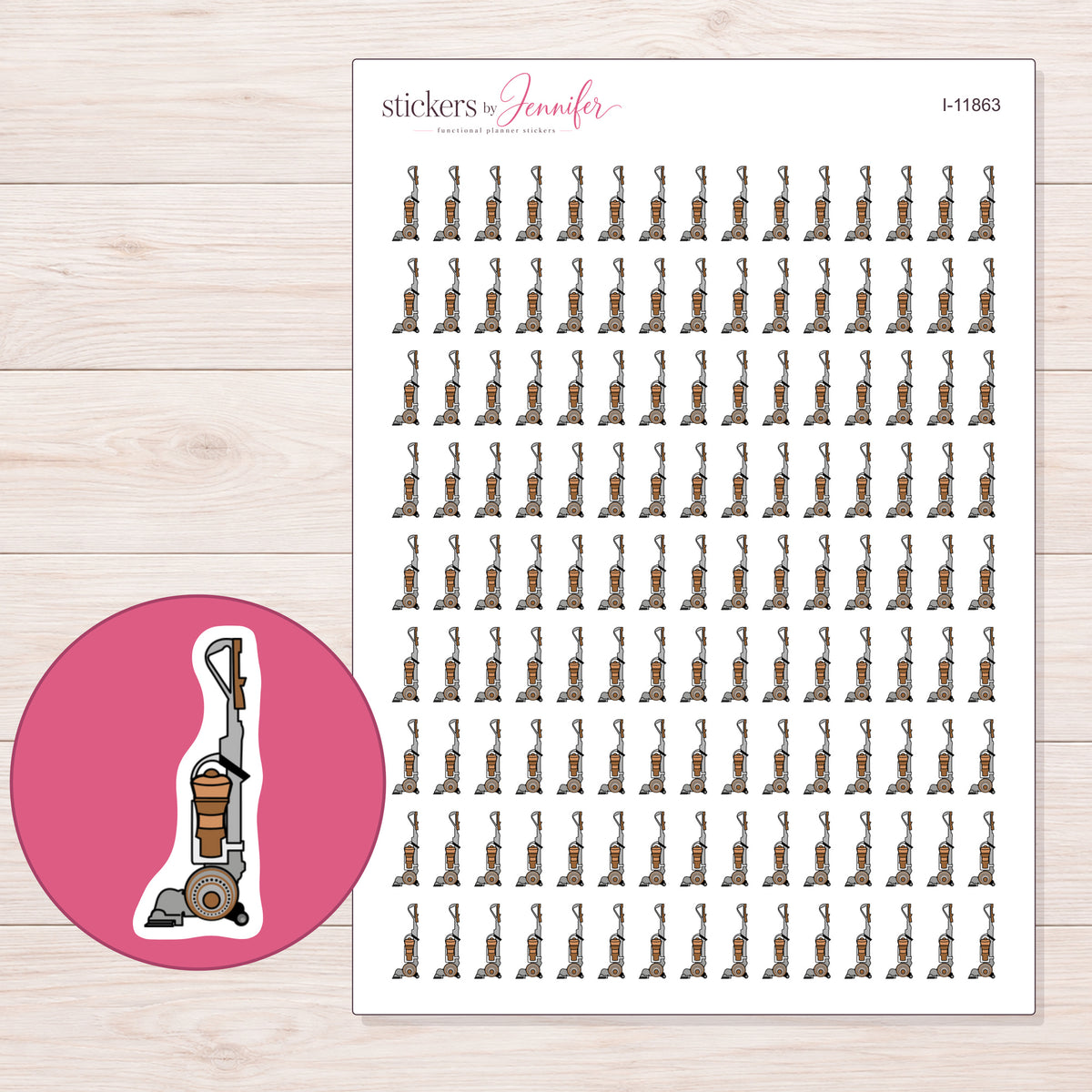 I-11863 planner sticker sheet with enlarged sticker detail