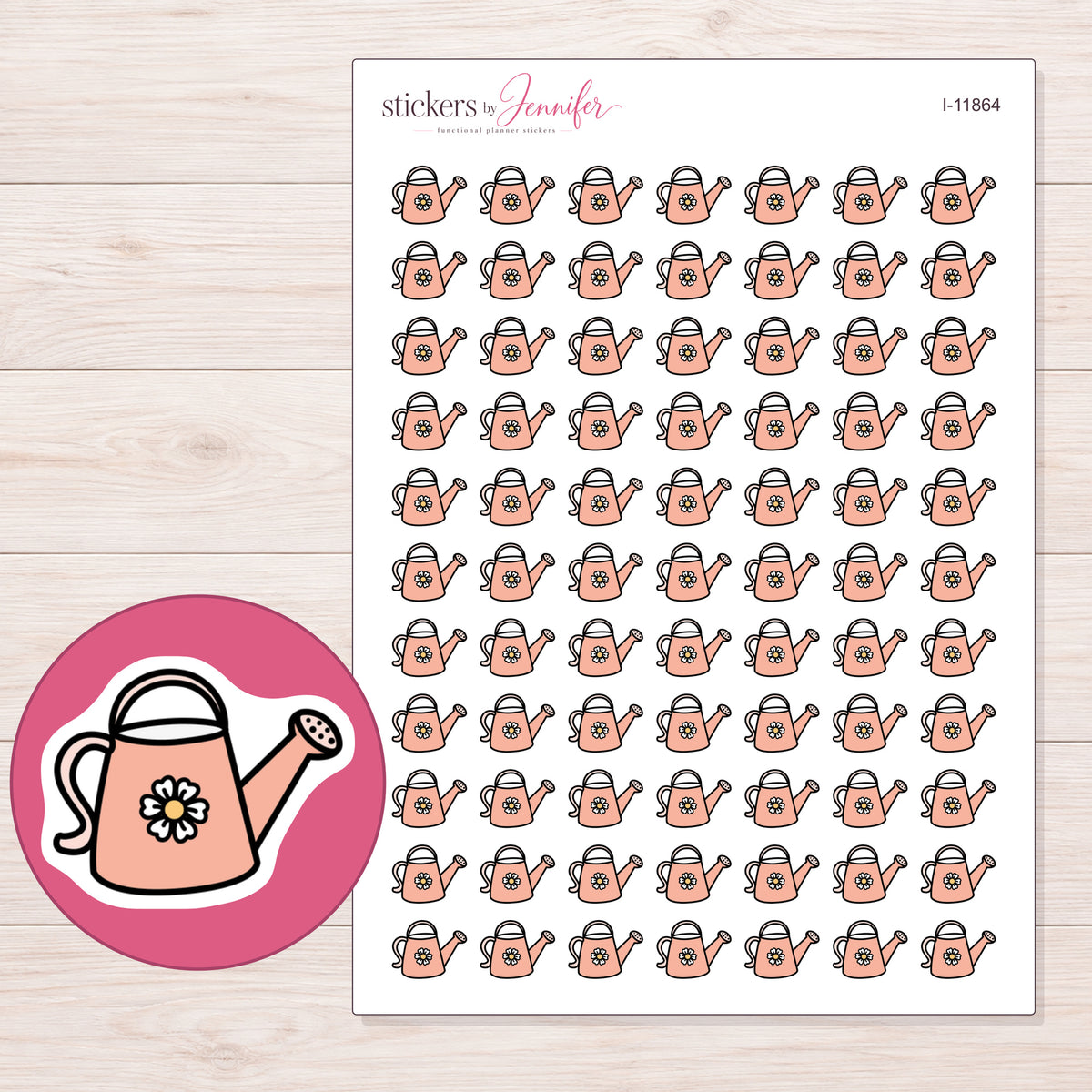 I-11864 planner sticker sheet with enlarged sticker detail