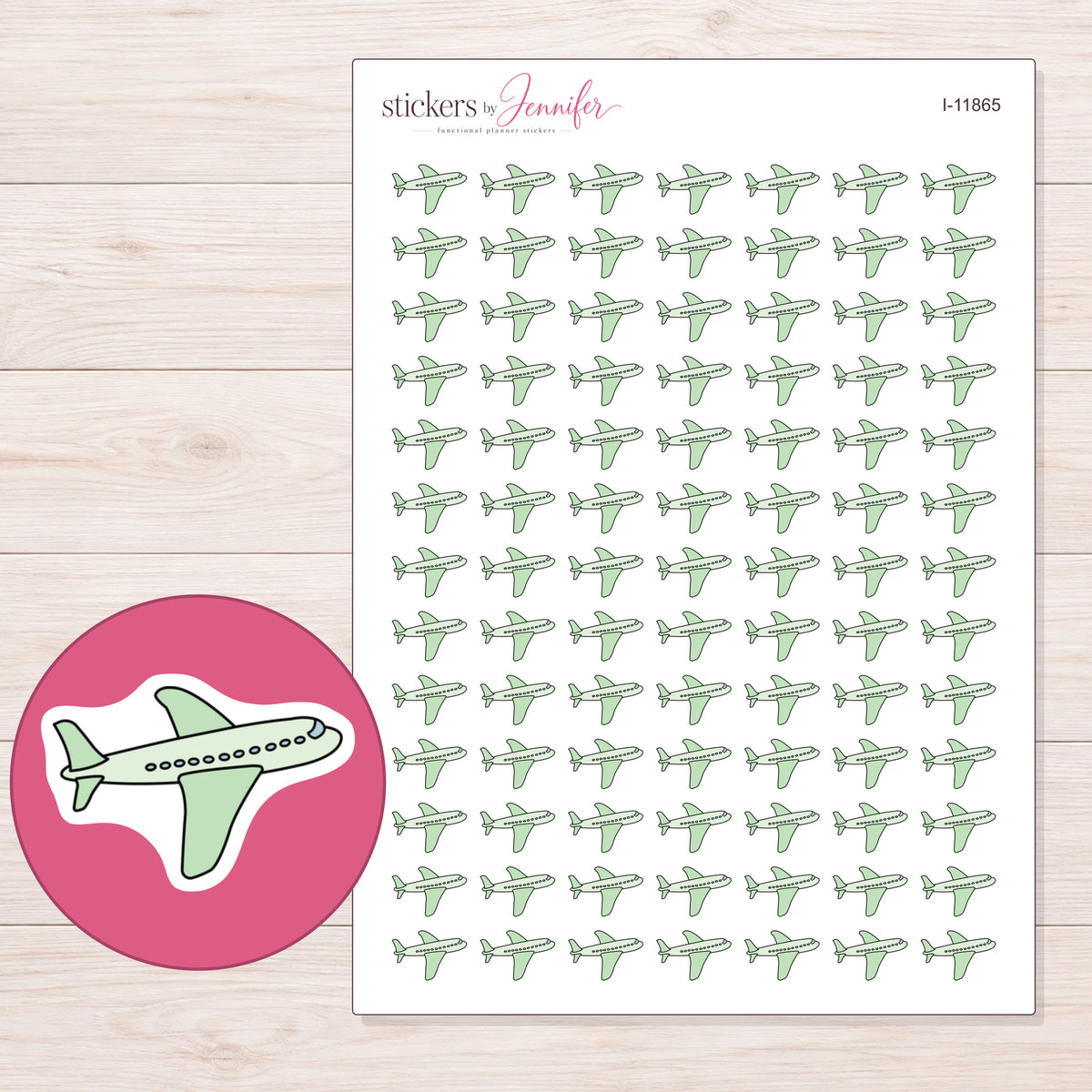 I-11865 planner sticker sheet with enlarged sticker detail