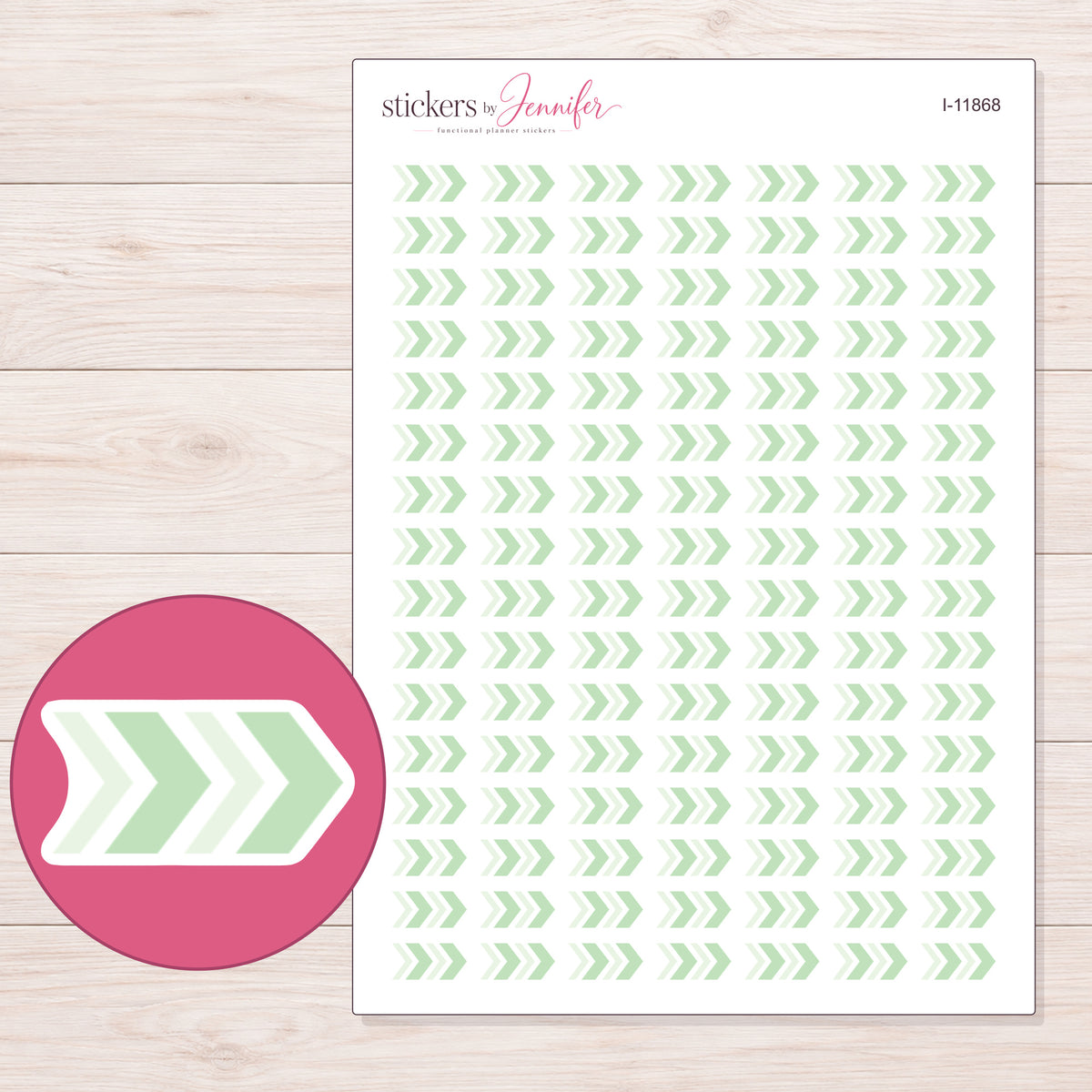 I-11868 planner sticker sheet with enlarged sticker detail