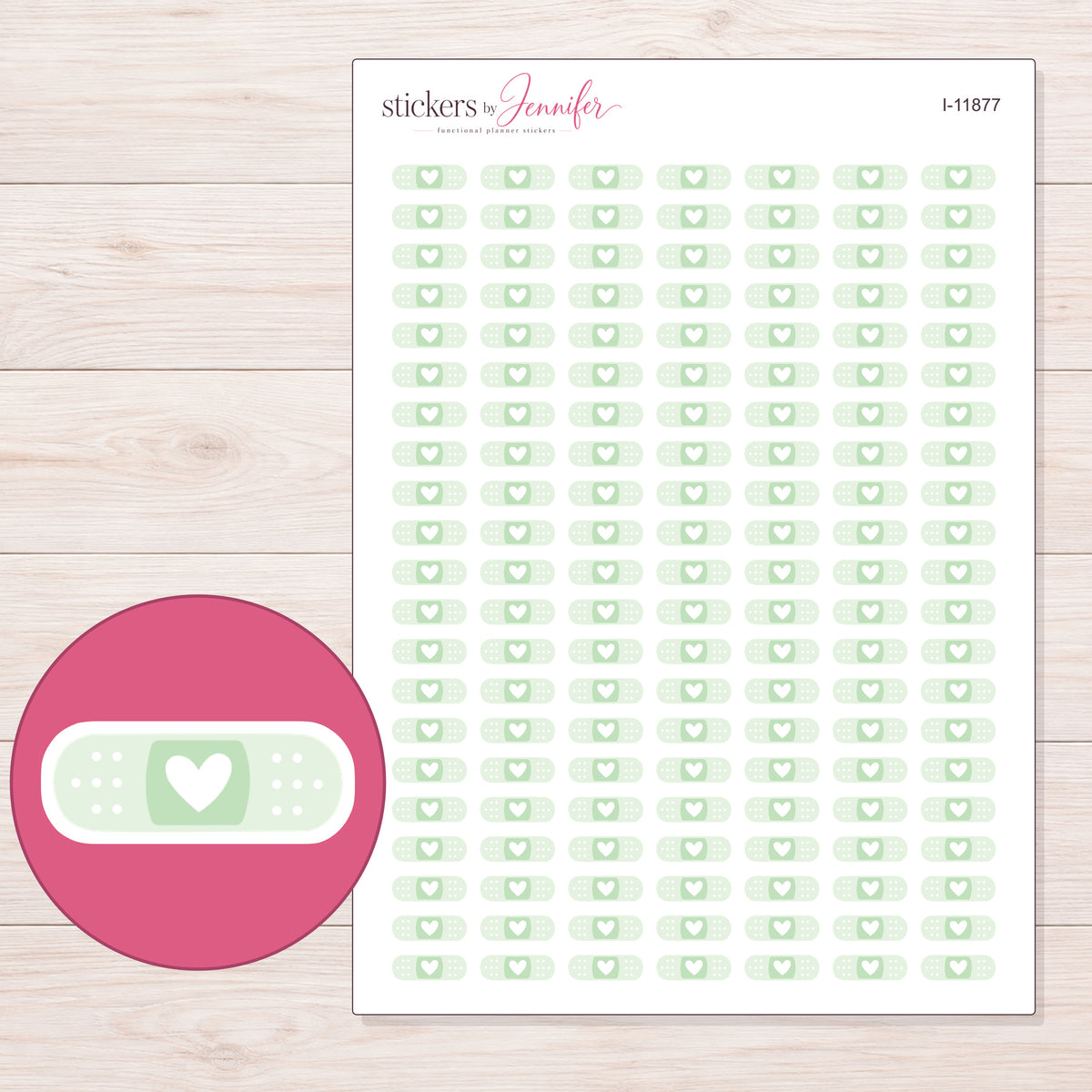 I-11877 planner sticker sheet with enlarged sticker detail