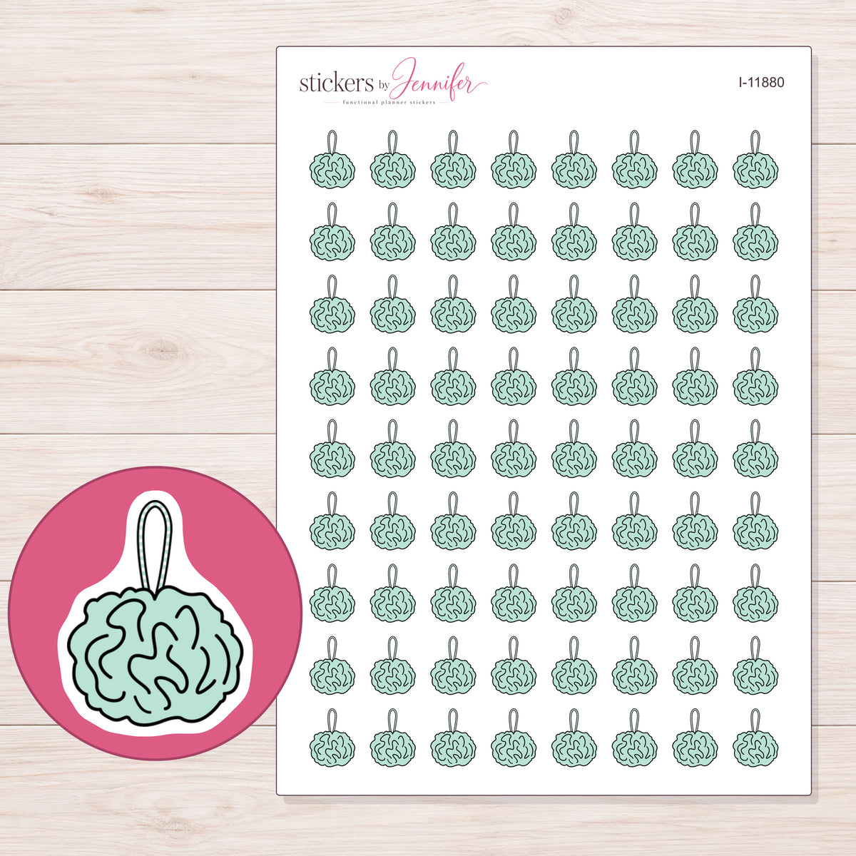 I-11880 planner sticker sheet with enlarged sticker detail